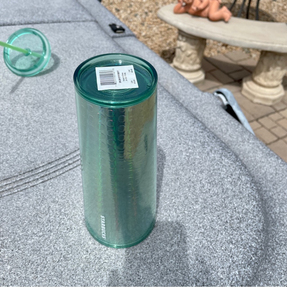 NWT Starbucks mint green purple iridescent Venti  Tumbler acrylic cup 24… - Picture 8 of 14